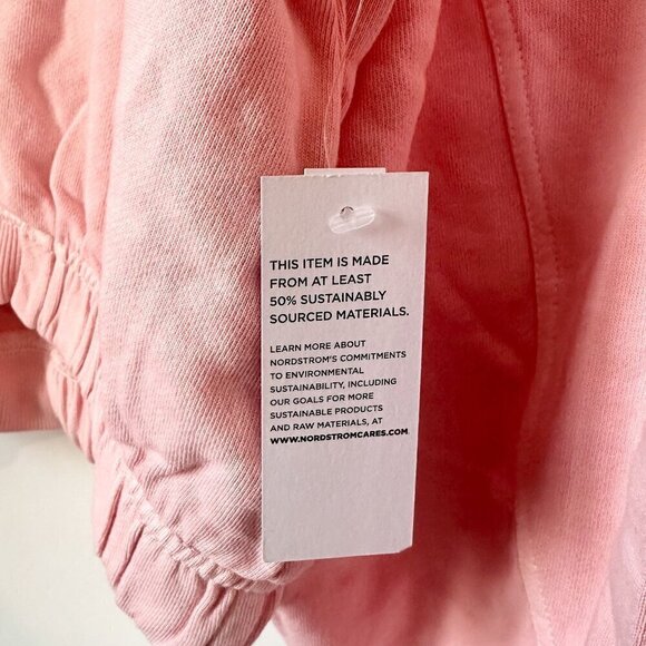 NWT BP by Nordstrom Pink Organic Cotton Cropped Hoodie Sweatshirt - Large - Picture 8 of 9